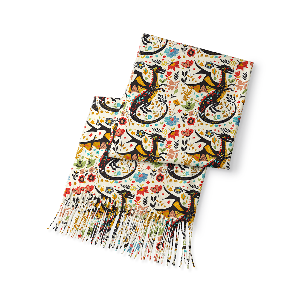 Pagewings Fantasy Bookish Long Fringe Scarf