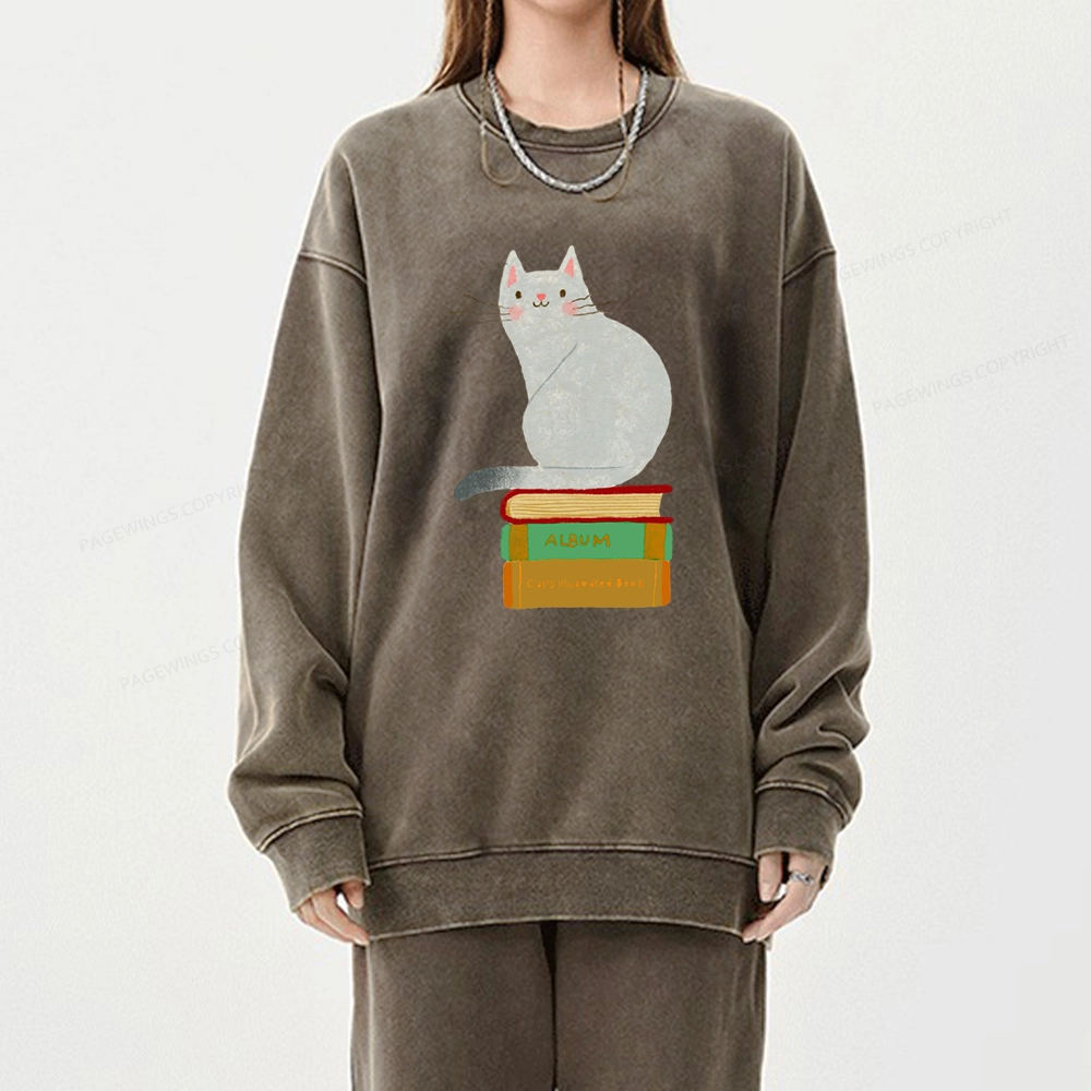 Pagewings Want To Read A Book Right Now Unisex Washed Sweatshirt