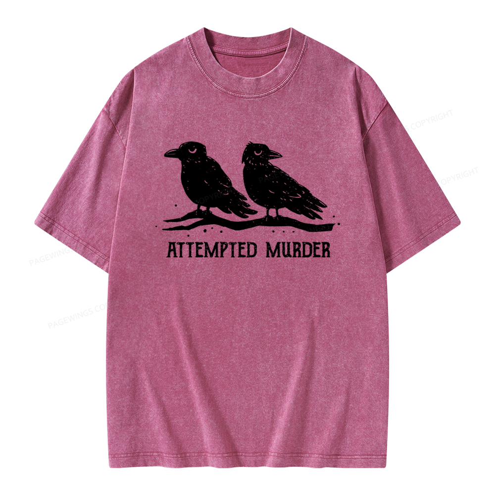 Pagewings Attempted Murder Unisex Washed T-shirt