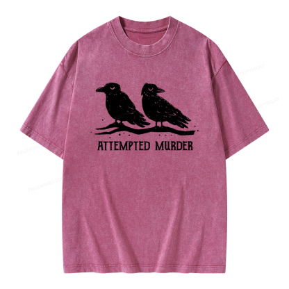 Pagewings Attempted Murder Unisex Washed T-shirt