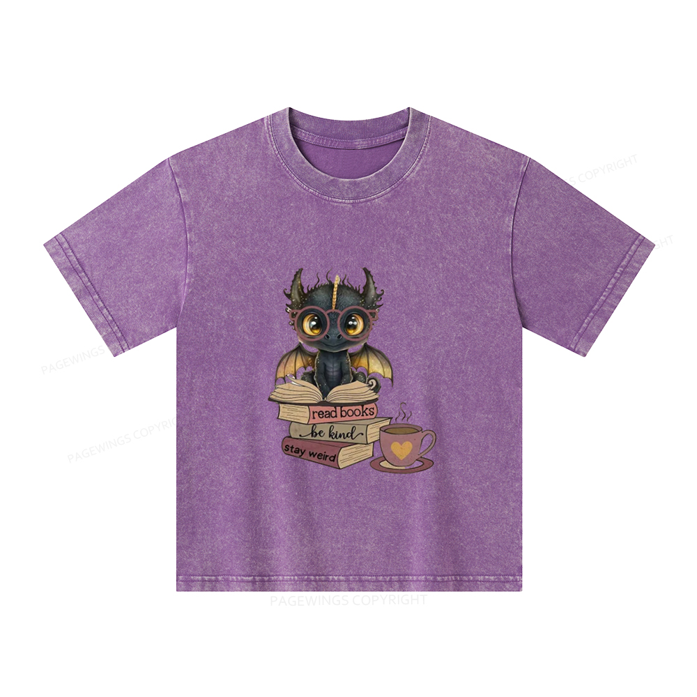 Pagewings Fourth Wing Dargon Unisex Kids Washed T-shirt