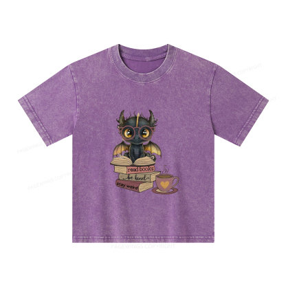Pagewings Fourth Wing Dargon Unisex Kids Washed T-shirt