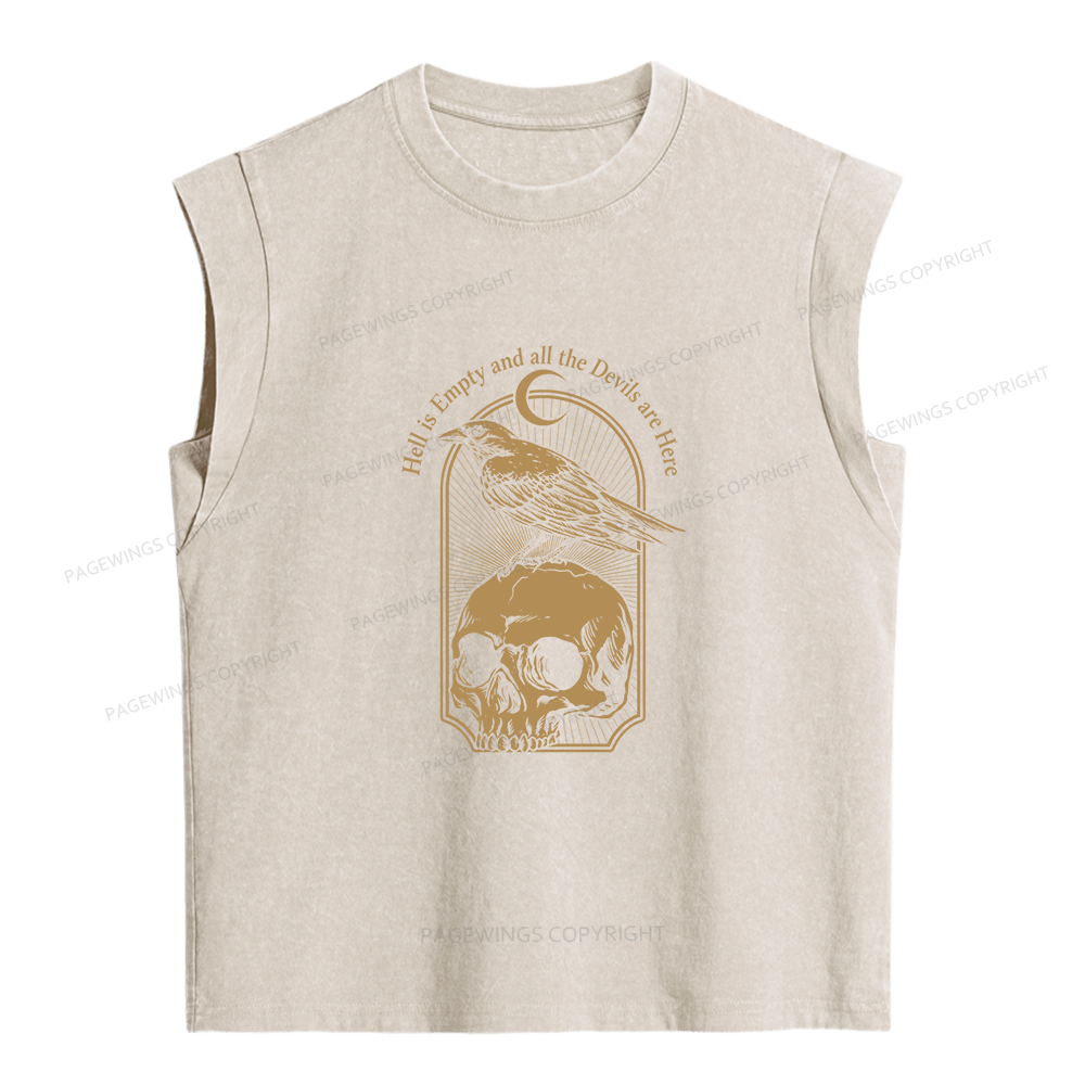 Pagewings Hell is Empty and all the Devils are Here Women's Washed Tank Top