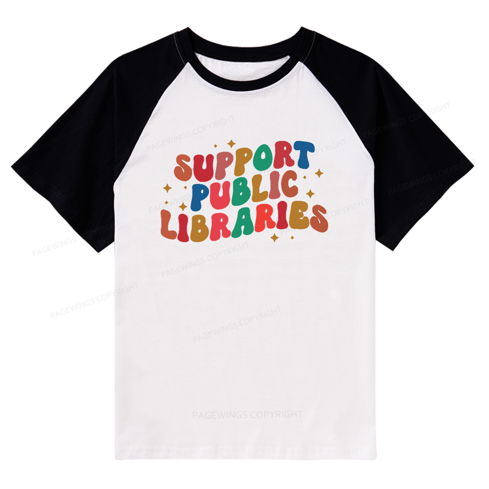 Pagewings Public Library Sweatshirt Raglan T-shirt