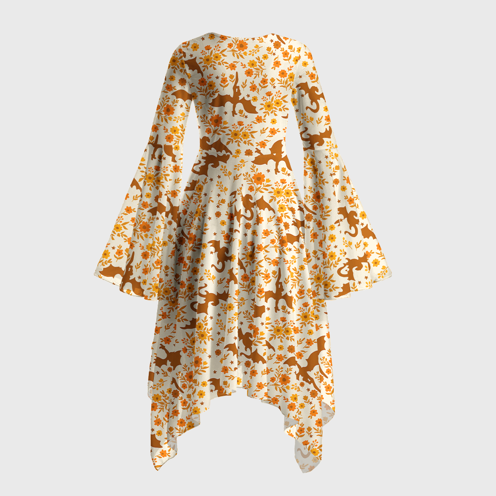 Pagewings Fantasy Bookish Bell Sleeve Dress