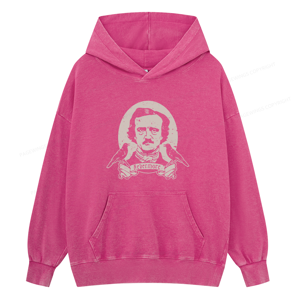 Pagewings Never More Unisex Washed Hoodie