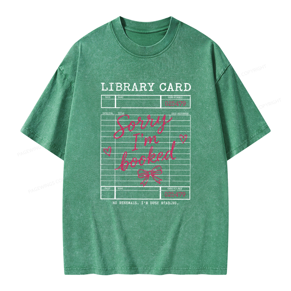 Pagewings Library Card Unisex Washed T-shirt
