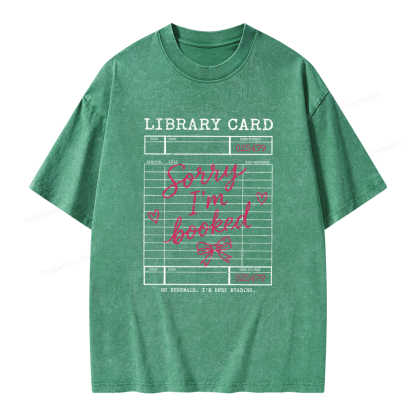Pagewings Library Card Unisex Washed T-shirt