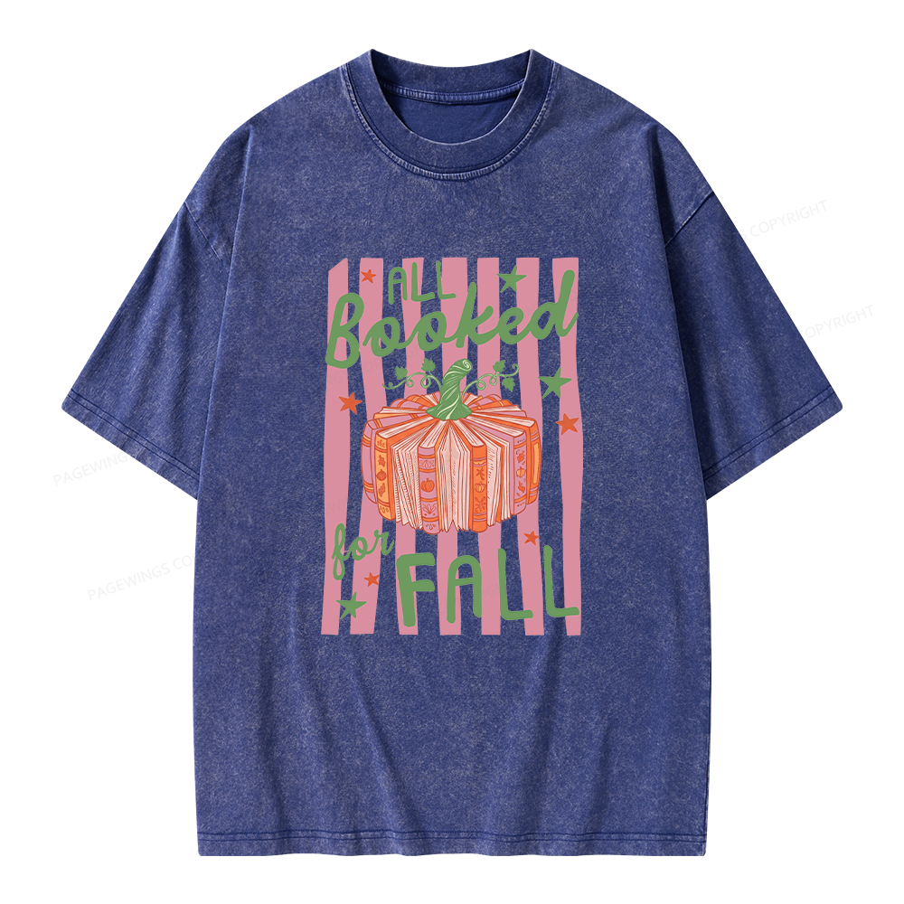 Pagewings All Booked for Fall Unisex Washed T-shirt