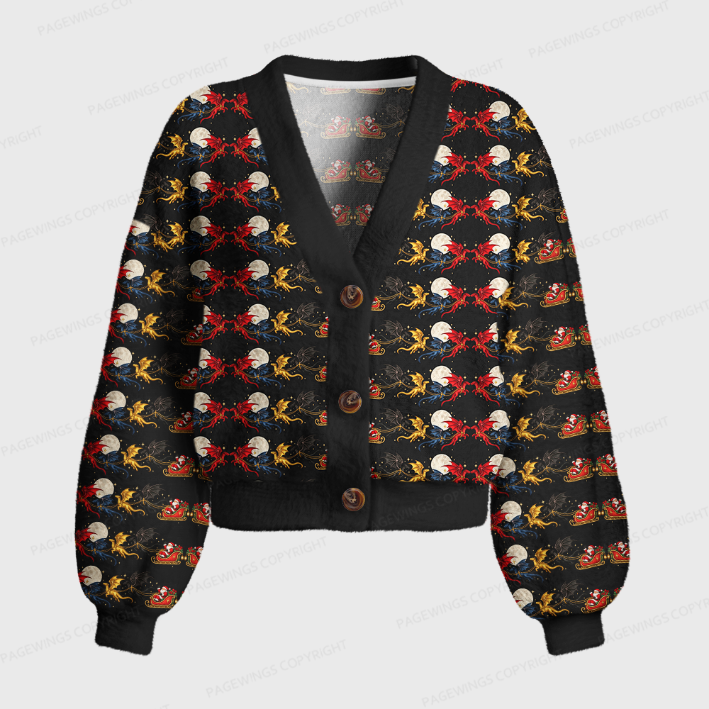 Pagewings Christmas Bookish Women's Cardigan Sweater
