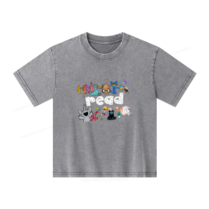 Pagewings Reading Bookish Unisex Kids Washed T-shirt