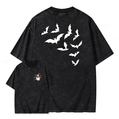 Pagewings Book Lover Halloween Unisex Washed T-shirt