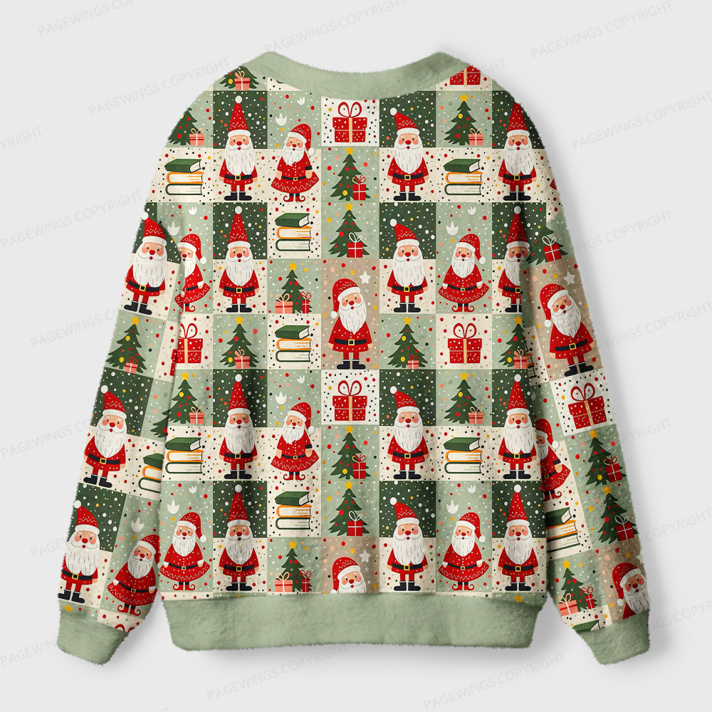 Pagewings Christmas Bookstore Light Knit Unisex Cardigan Sweaters