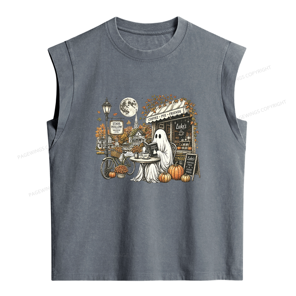 Pagewings Stars Hollow Ghost Women's Washed Tank Top