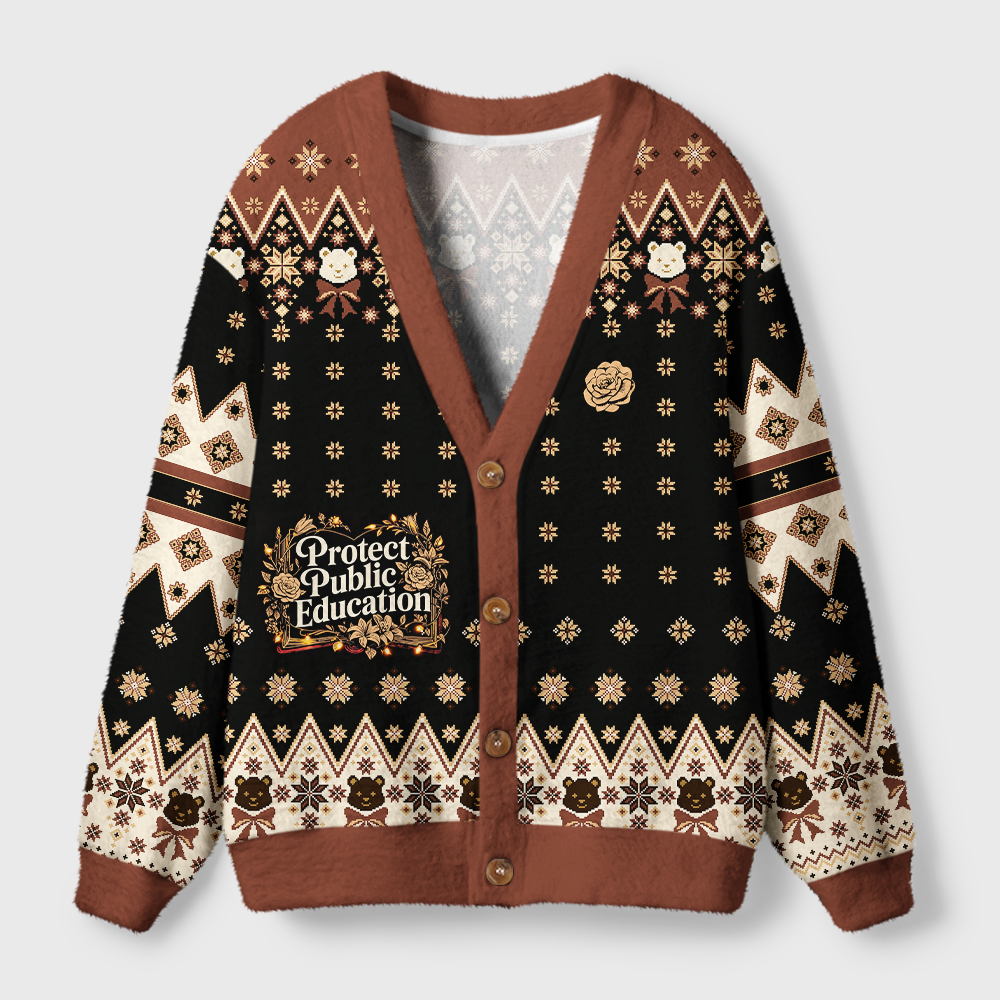 Pagewings Protect Public Education Light Knit Unisex Cardigan Sweaters