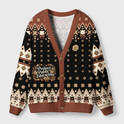 Pagewings Protect Public Education Light Knit Unisex Cardigan Sweaters