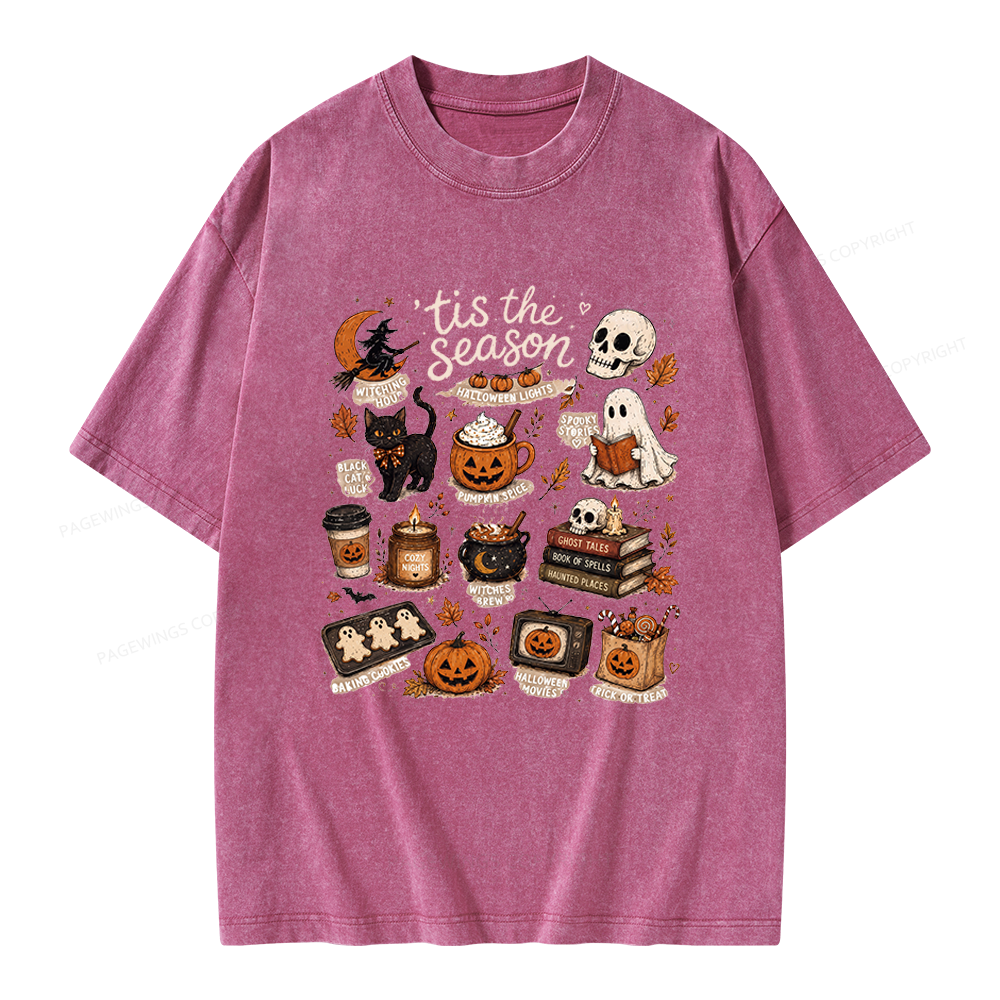 Pagewings Tis The Season Unisex Washed T-shirt