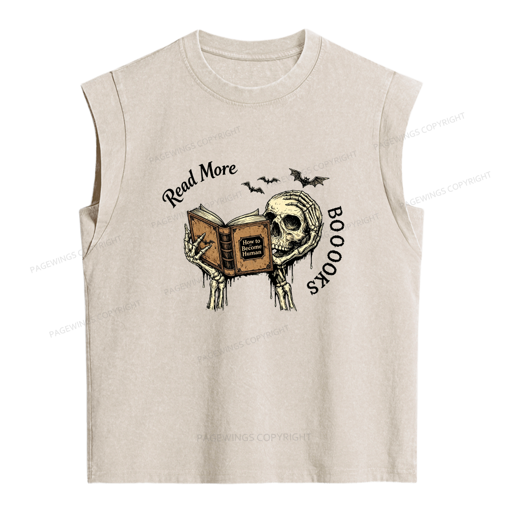 Pagewings Read More Books Women's Washed Tank Top