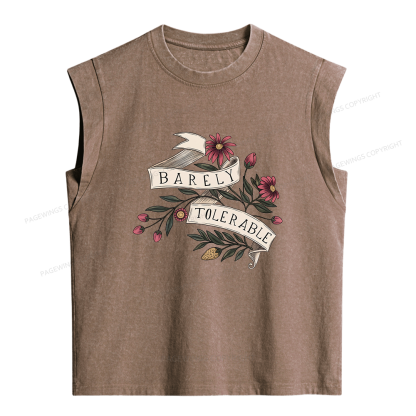 Pagewing Barely Tolerable Women's Washed Tank Top