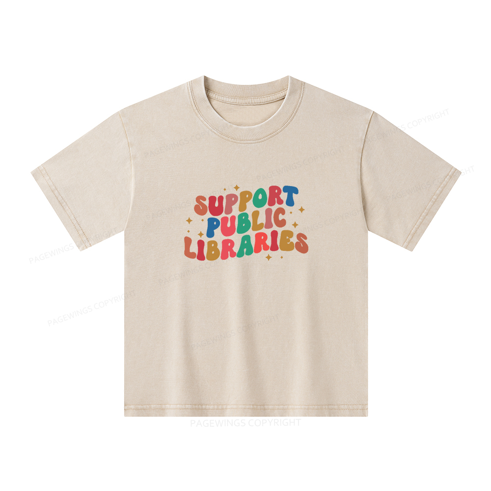 Pagewings Public Library Sweatshirt Unisex Kids Washed T-shirt
