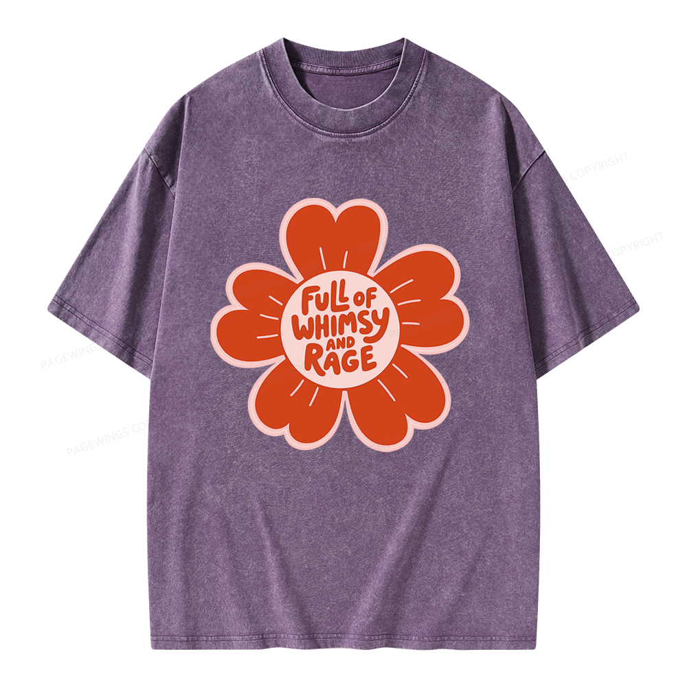 Pagewings Full of Whimsy and Rage Unisex Washed T-shirt