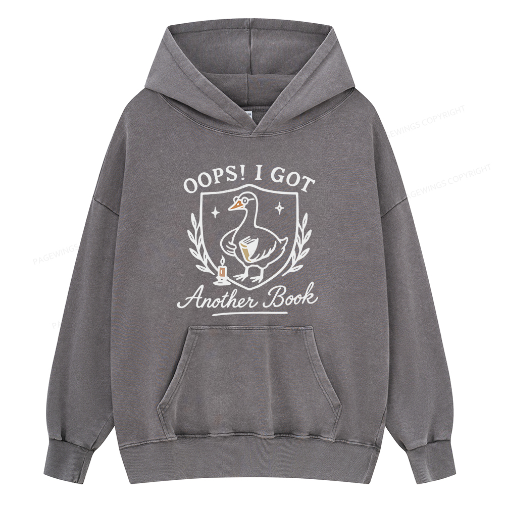 Pagewings Oops I Got Another Book Unisex Washed Hoodie
