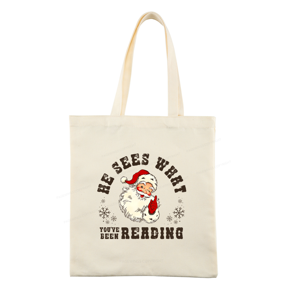 Pagewings He Sees What You've Been Reading Tote Bag