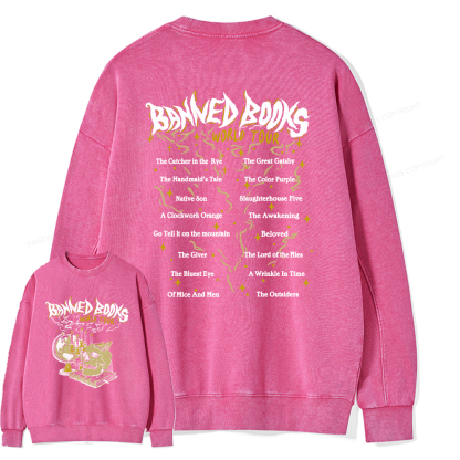 Pagewings Banned Books World Tour Unisex Washed Sweatshirt