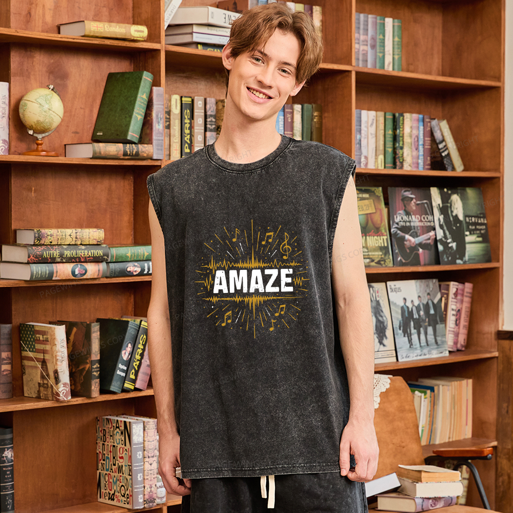 Pagewings Amaze Unisex Washed Tank Top