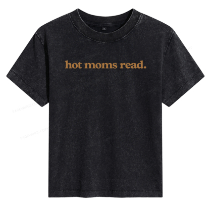 Pagewings Hot Moms Read Women's Washed T-shirt