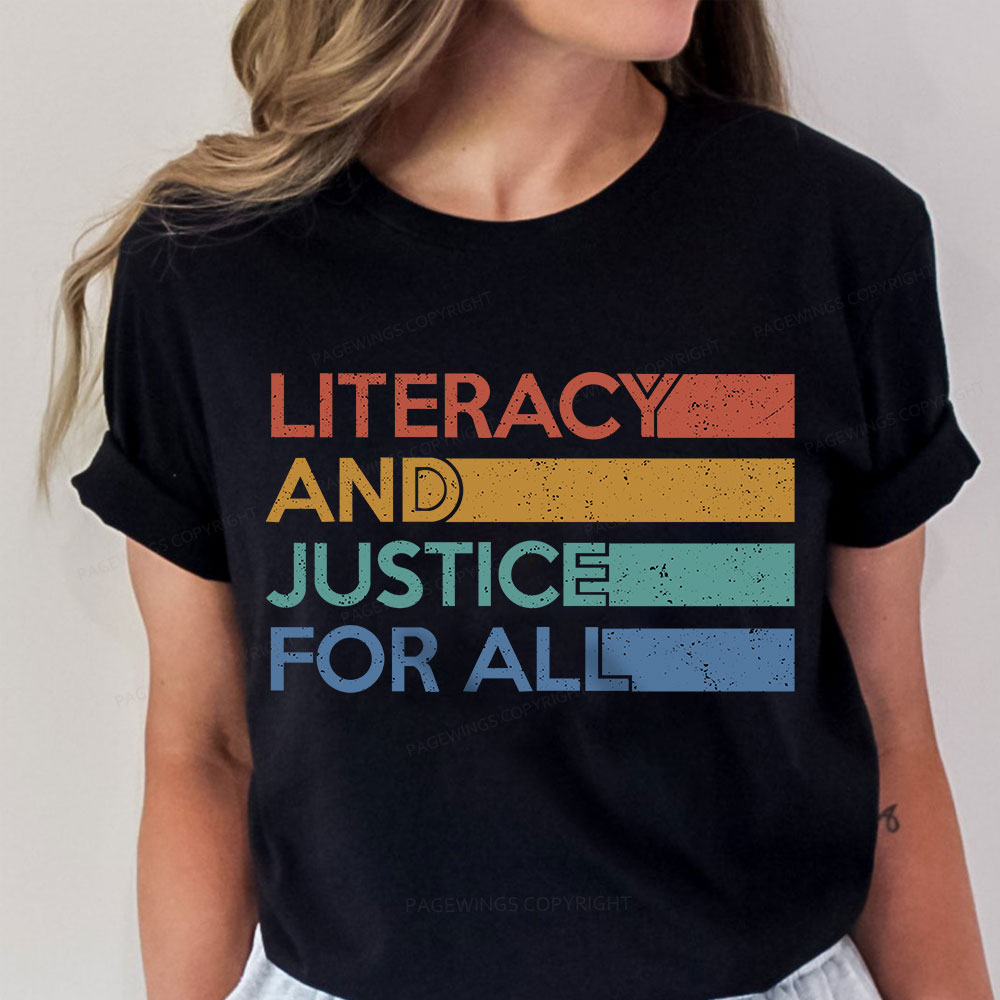 Pagewing Literacy and Justice For All  Unisex Classic T-shirt