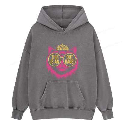 Pagewings This is an Outrage Unisex Washed Hoodie