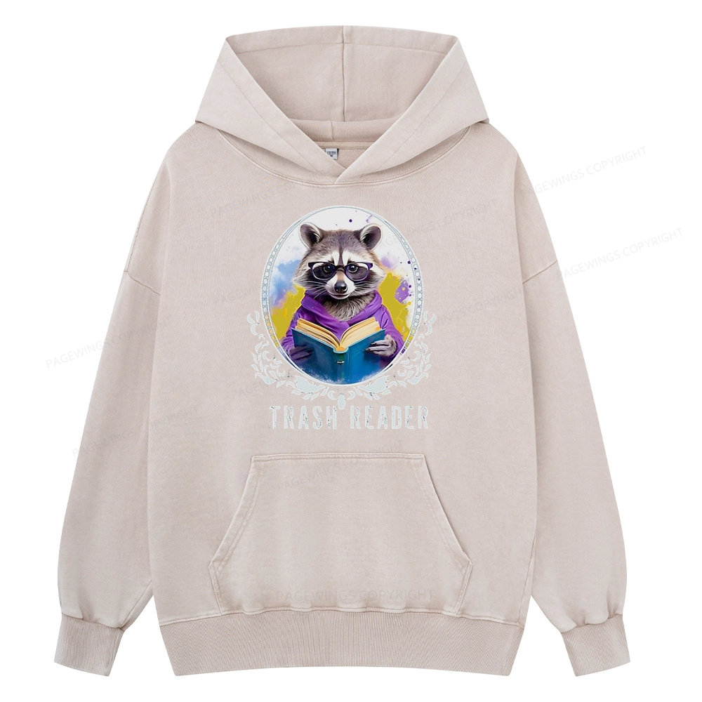 Pagewings Trash Reader Unisex Washed Hoodie