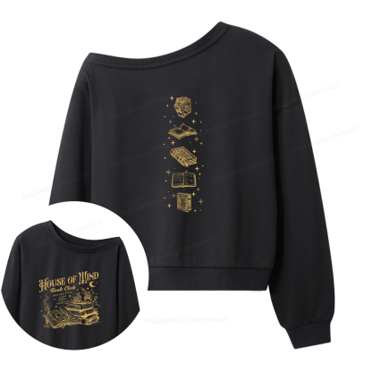 Pagewings House Of Wind Book Club Women Off Shoulder Sweatshirt