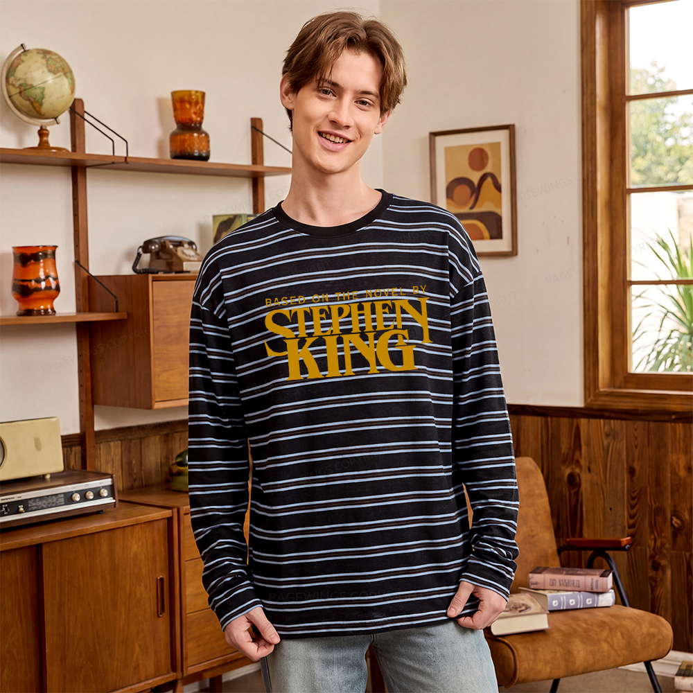 Pagewings Based On A Novel By Horror Writer Unisex Striped Long Sleeve T-Shirt