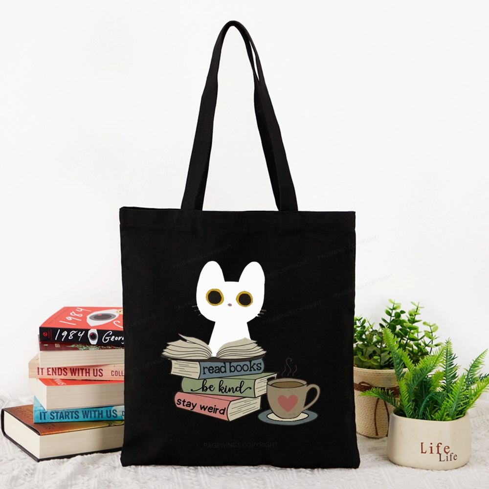 Pagewings Read Books Be Kind Stay Weird Tote Bag