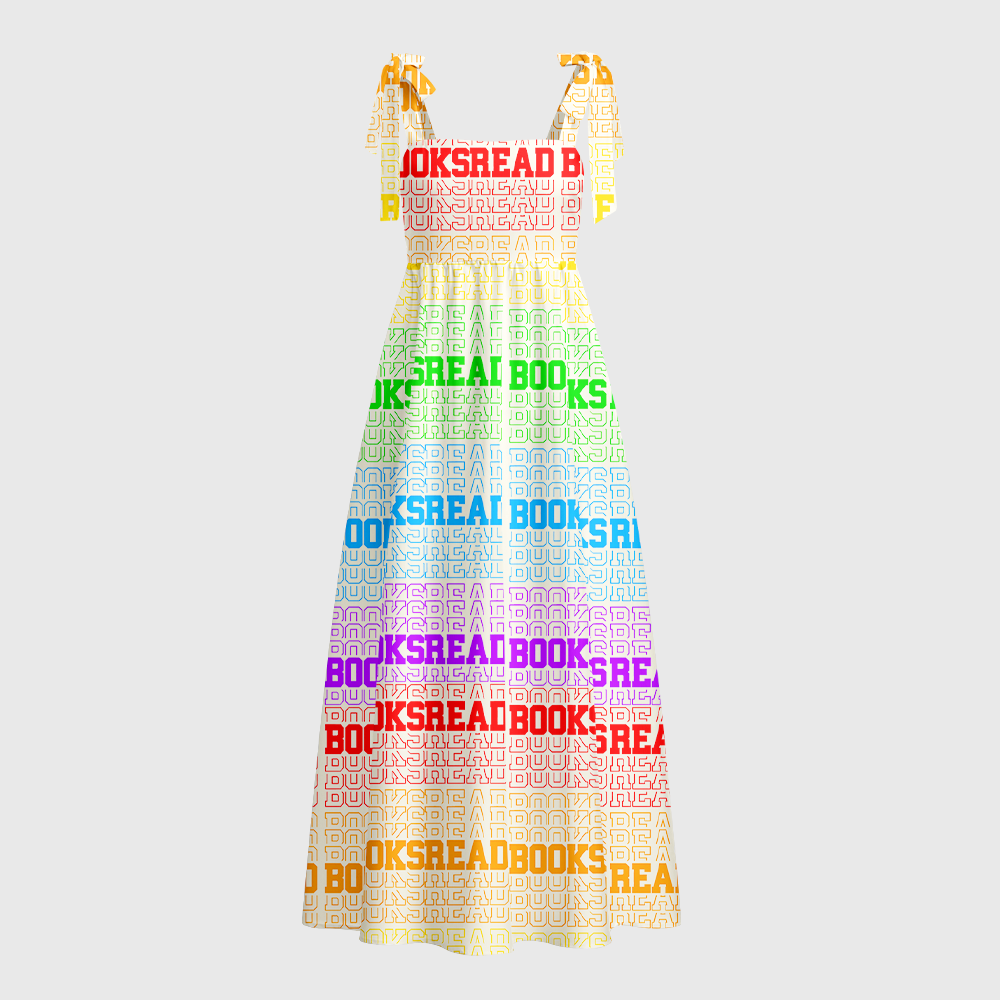 Pagewings Rainbow Read Books Tie Shoulder Maxi Dress
