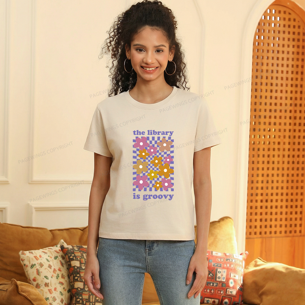Pagewings The Library is Groovy Women's Washed T-shirt