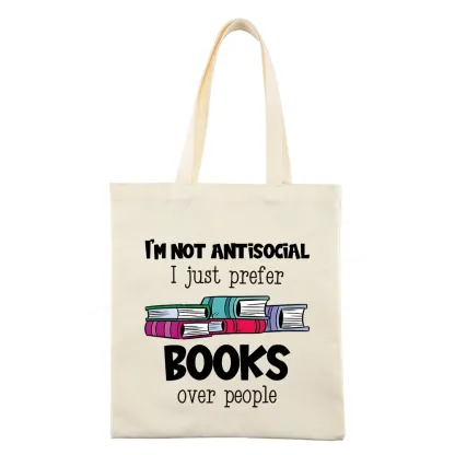 Pagewings Not Antisocial I Just Prefer Books Tote Bag