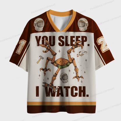 Pagewings You Sleep I Watch Unisex Mesh Jersey