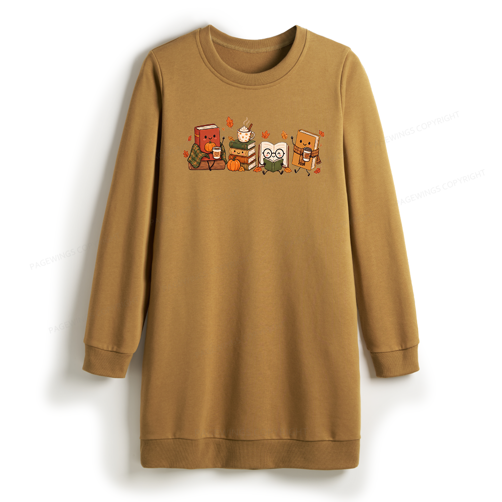 Pagewings Cozy Book Lover Sweatshirt Dress