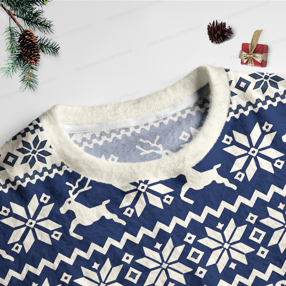 Pagewings Christmas Reading Unisex Ugly Light Knit Sweatshirt