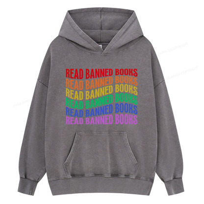 Pagewing Read Banned Books Unisex Washed Hoodie