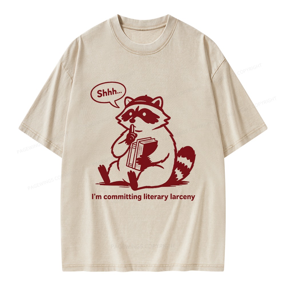 Pagewings I’m Committing Literary Larcen Unisex Washed T-shirt