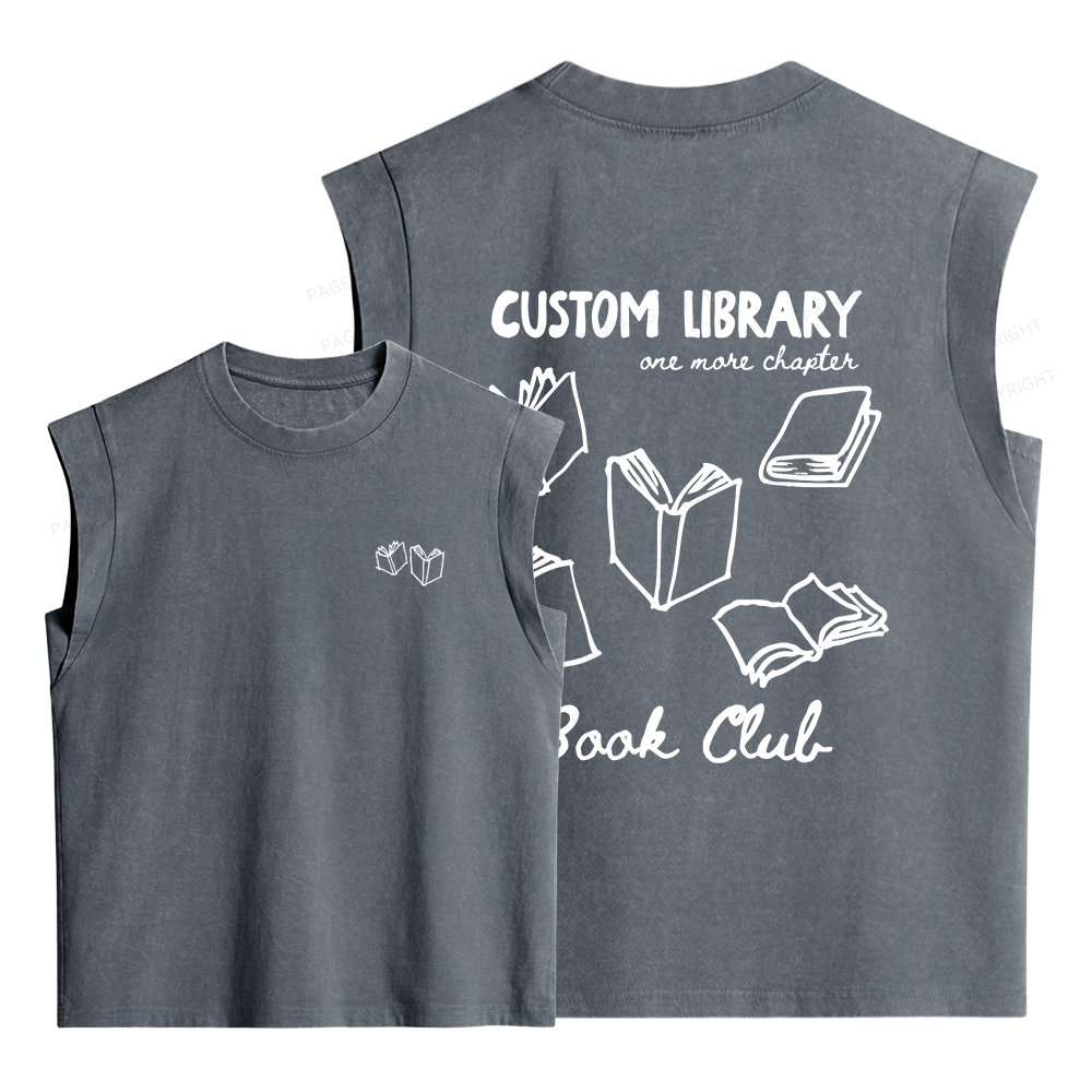 Pagewings Personalized Library Book Club Women's Washed Tank Top