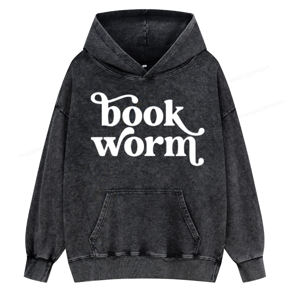 Pagewings Book Worm Unisex Washed Hoodie