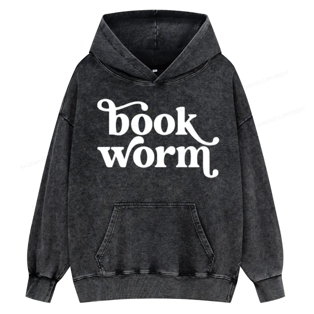 Pagewings Book Worm Unisex Washed Hoodie
