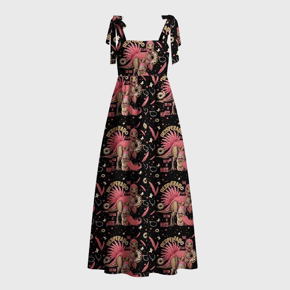 Pagewings Literature Lover Tie Shoulder Maxi Dress