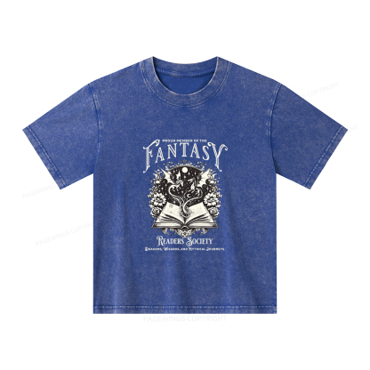 Pagewings Fantasy Readers Society Unisex Kids Washed T-shirt