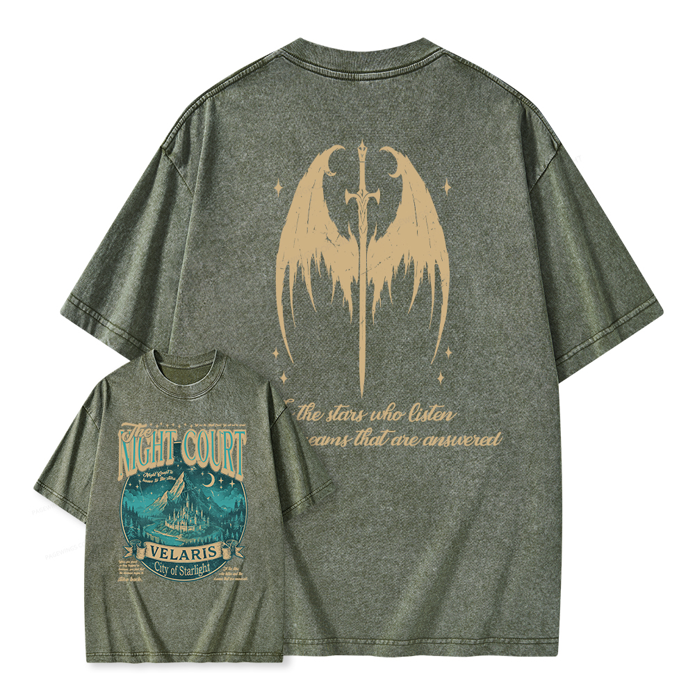 Pagewings Vintage Fantasy Unisex Washed T-shirt